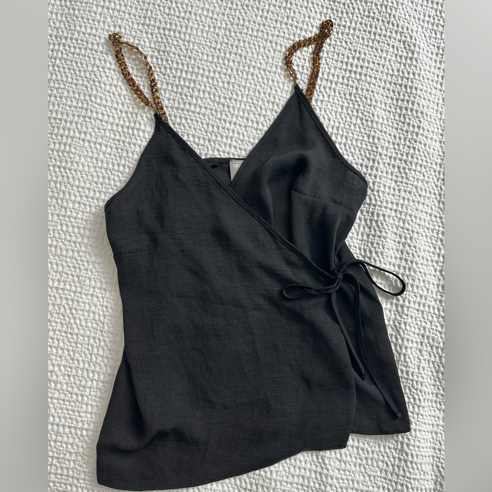 ASOS tortoiseshell straps wrap top